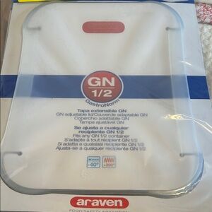 LID FOOD PAN SILICONE GN 1/2 SIZE - CLEAR